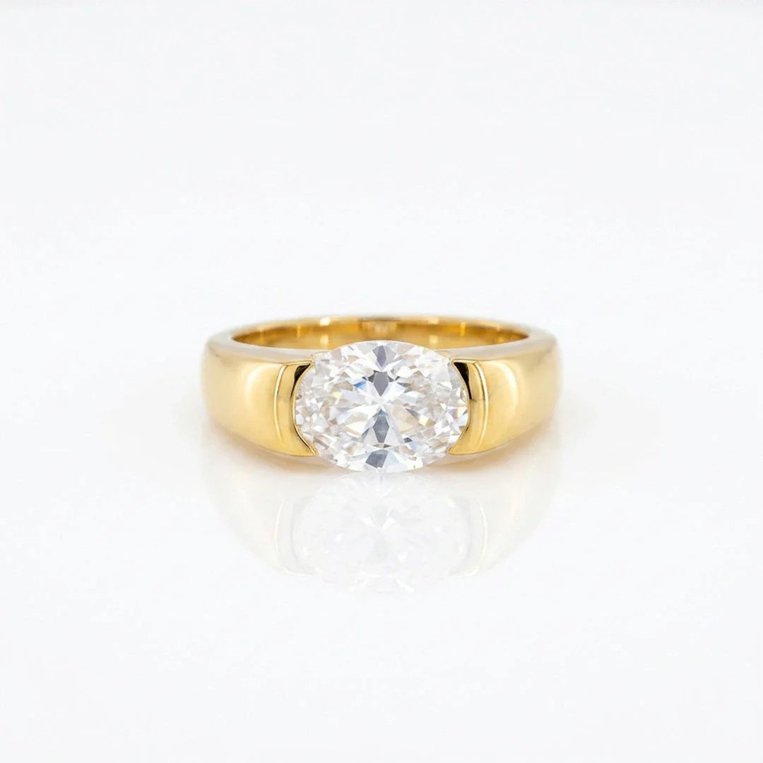 Elegant Oval Cut Solitaire Promise Ring – 925 Sterling Silver