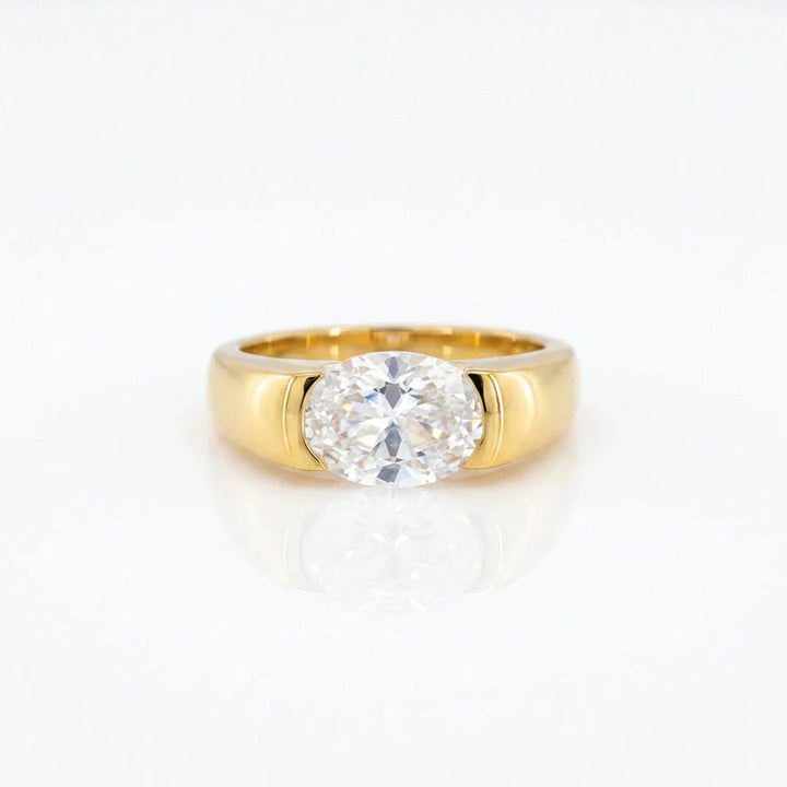 Elegant Oval Cut Solitaire Promise Ring – 925 Sterling Silver