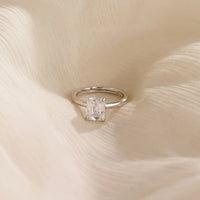 Radiant Cut Solitaire Engagement Ring in Sterling Silver