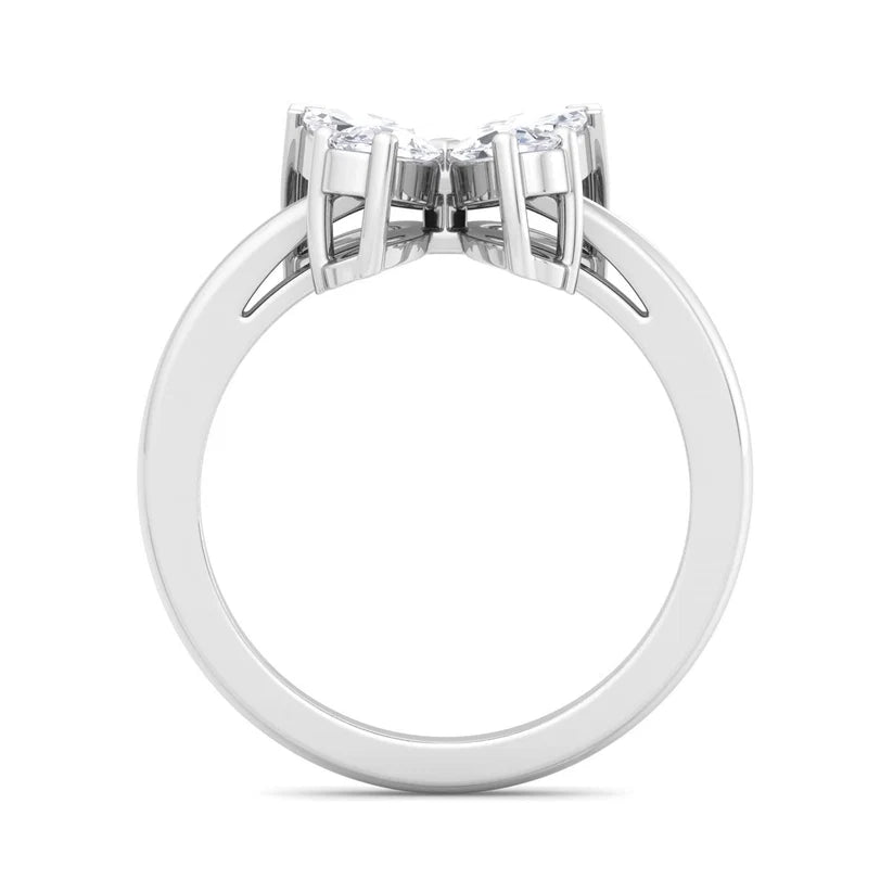 Marquise & Pear Diamond Butterfly Ring in Solid Gold | Nature Inspired Statement Ring for Women