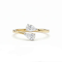 Double Pear Cut Diamond Open Bypass Ring |  Women's Jewelry 925 Sterling Silver