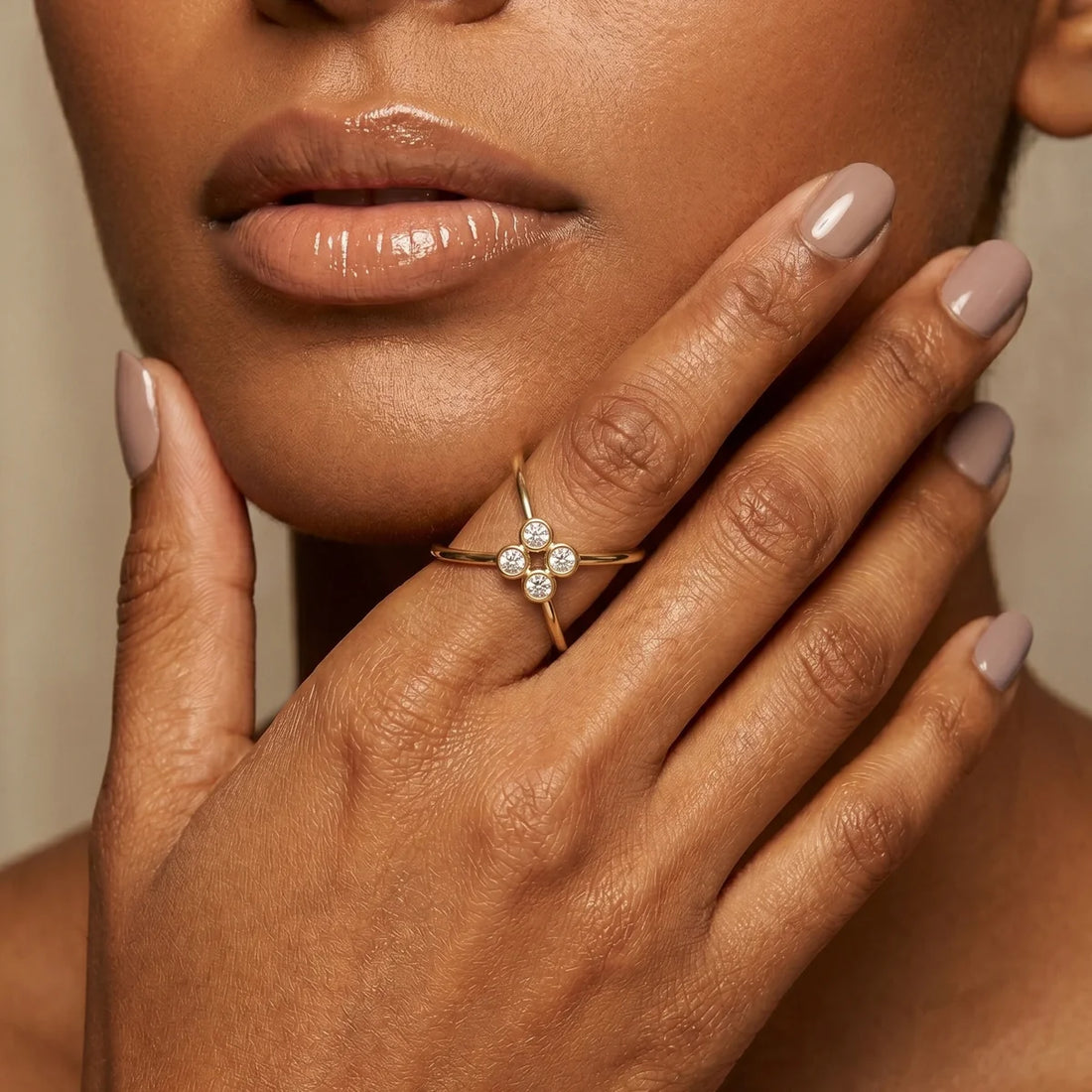 Minimalist Bezel Diamond Criss-Cross Open Ring in 925 Sterling Silver | Modern X Statement Ring