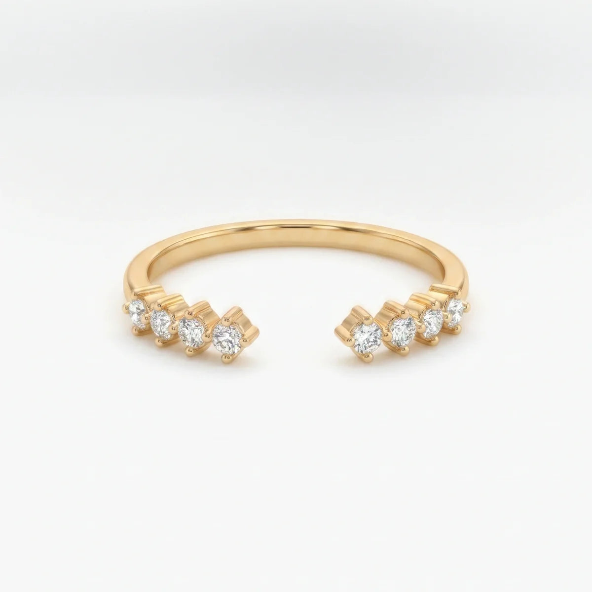925 Sterling Silver Open Cluster Diamond Ring for Women – Round Brilliant Accent Design