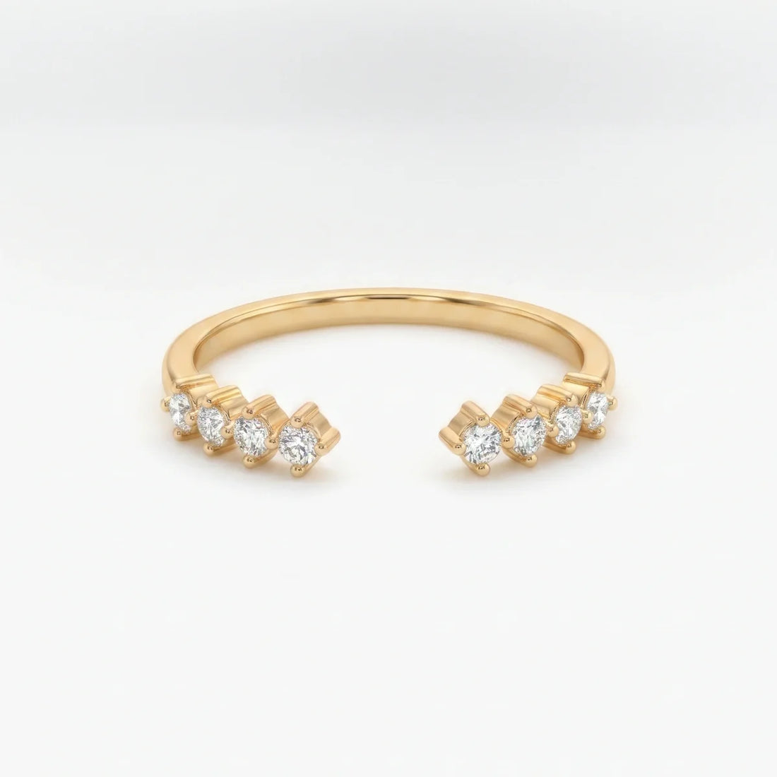 925 Sterling Silver Open Cluster Diamond Ring for Women – Round Brilliant Accent Design