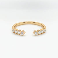 925 Sterling Silver Open Cluster Diamond Ring for Women – Round Brilliant Accent Design