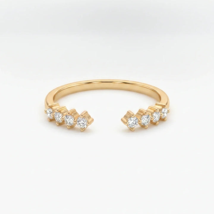 925 Sterling Silver Open Cluster Diamond Ring for Women – Round Brilliant Accent Design