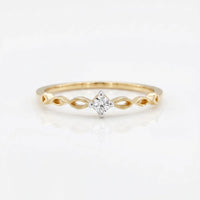 925 Sterling Silver Princess Cut Solitaire Twisted Infinity Ring for Women