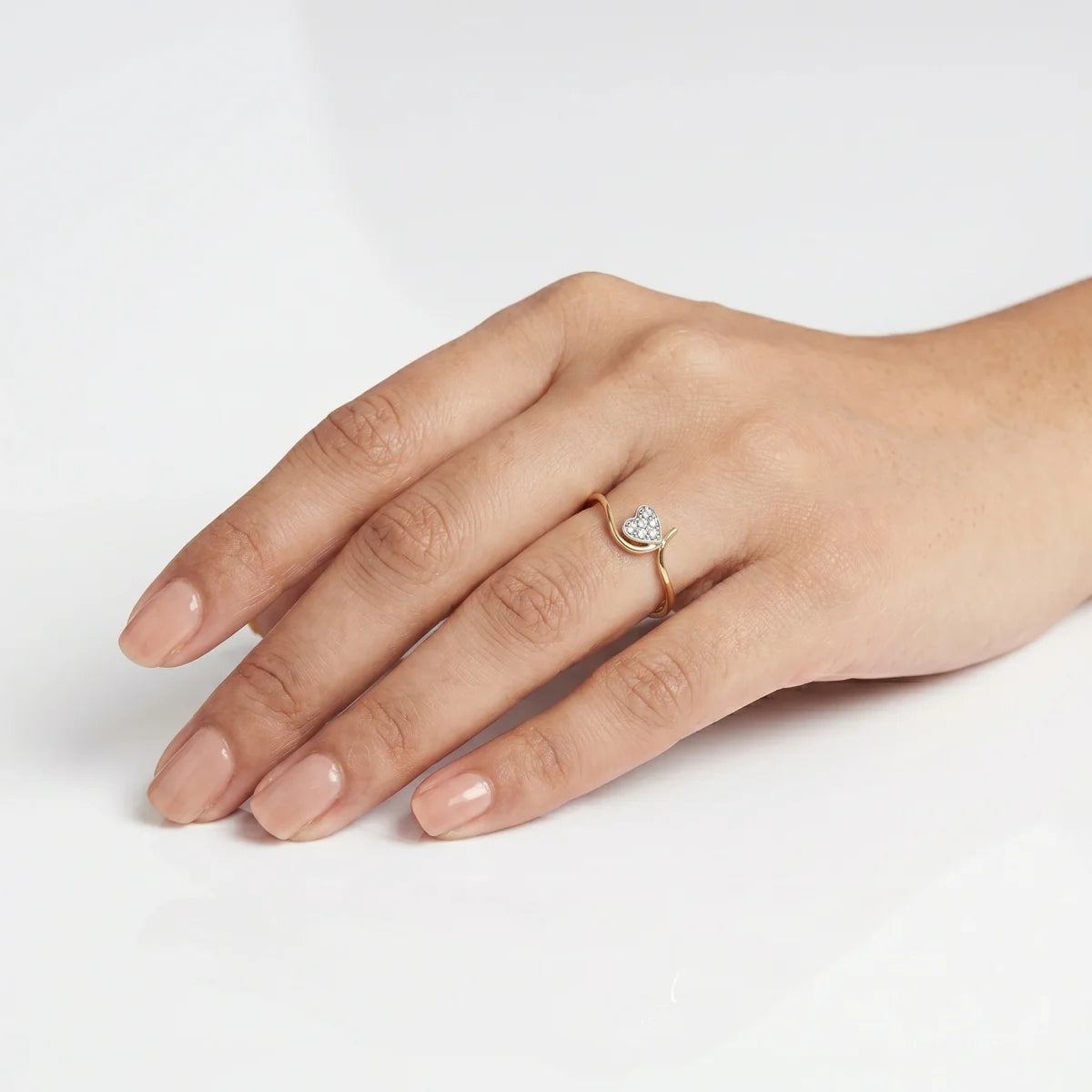 Romantic Heart Cluster Ring in 925 Sterling Silver