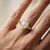 Twisted Side Stone Cushion Diamond Engagement & Wedding Ring