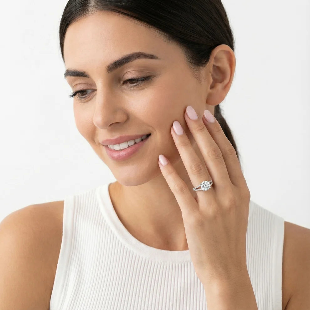 Eternal Embrace Solitaire Round Diamond Engagement & Wedding Ring
