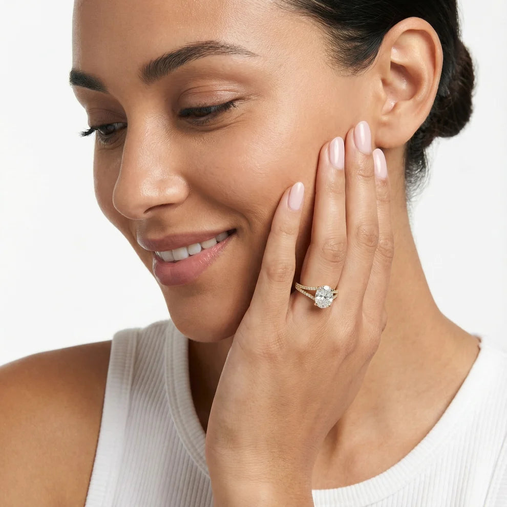 Eternal Embrace Solitaire Cushion Diamond Engagement & Wedding Ring