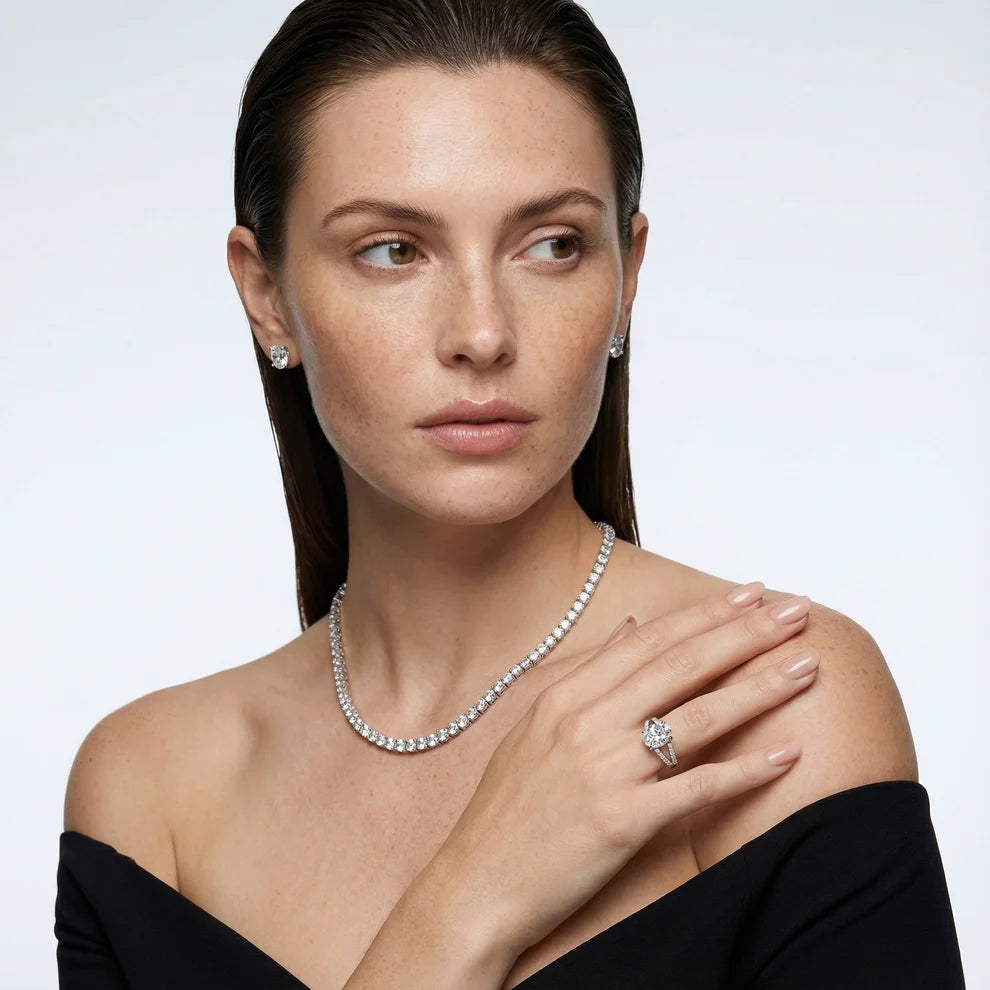 Eternal Embrace Solitaire Cushion Diamond Engagement & Wedding Ring