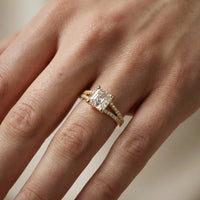 Eternal Embrace Solitaire Asscher Diamond Engagement & Wedding Ring