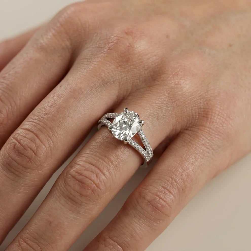 Eternal Embrace Solitaire Cushion Diamond Engagement & Wedding Ring