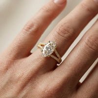 Eternal Embrace Solitaire Marquise Diamond Engagement & Wedding Ring