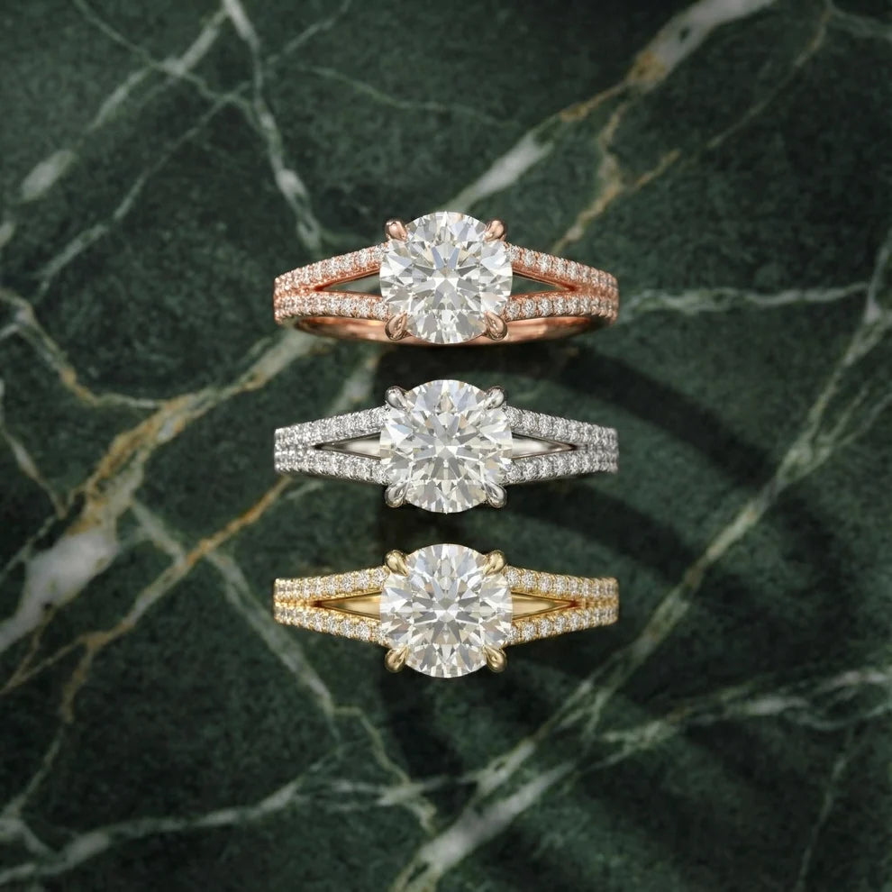 Eternal Embrace Solitaire Round Diamond Engagement & Wedding Ring