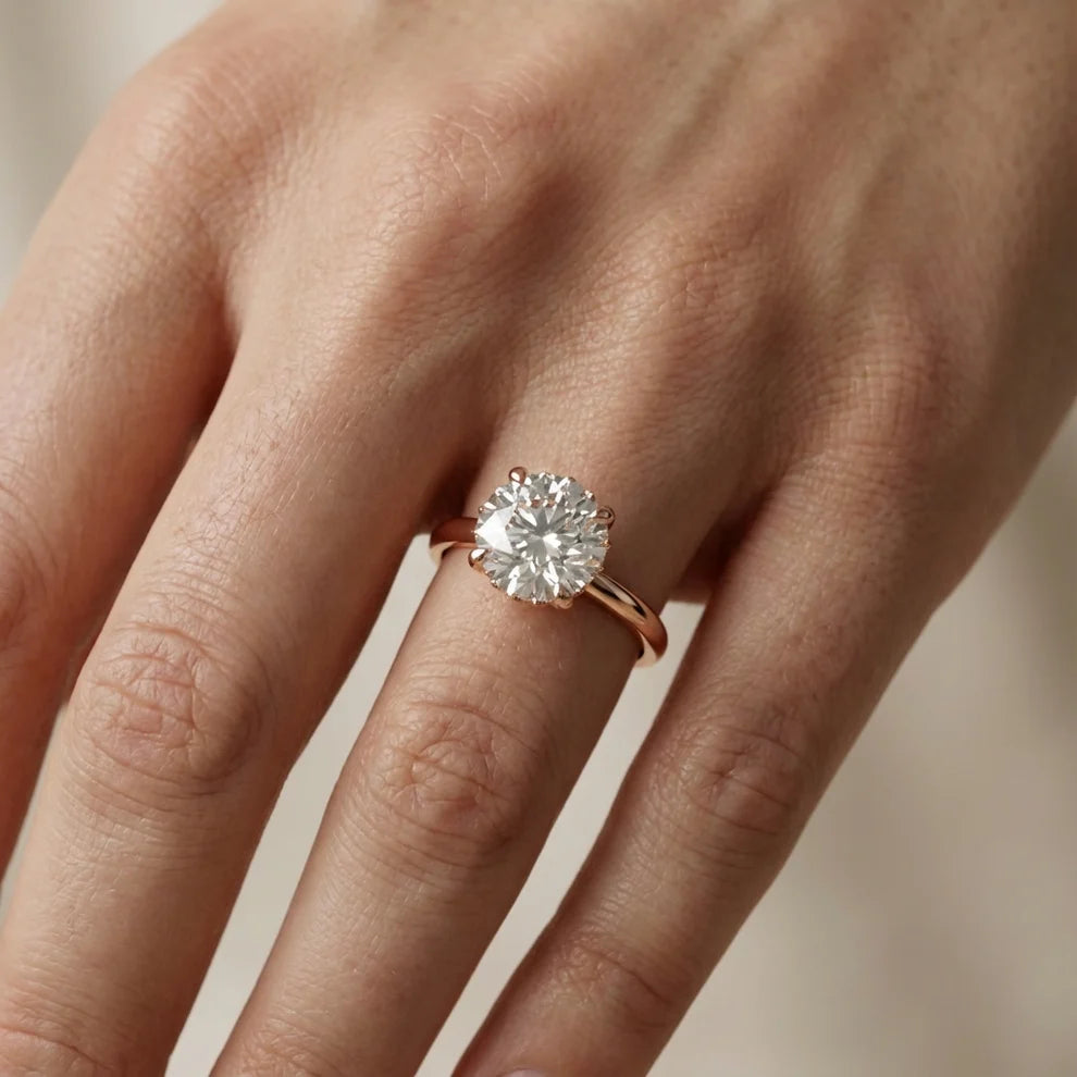 Round Diamond Engagement & Wedding Ring