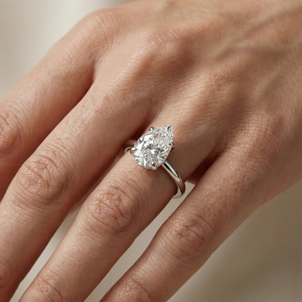 Pear Diamond Engagement & Wedding Ring
