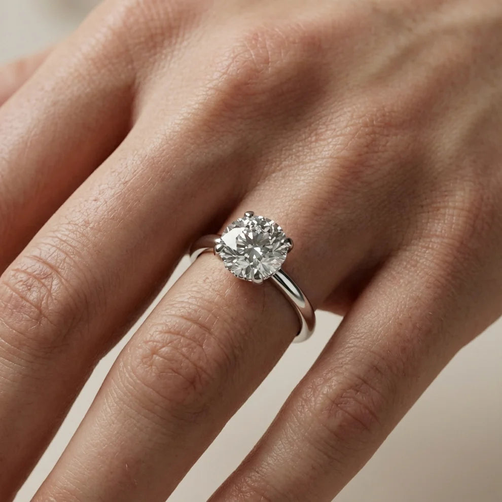 Round Diamond Engagement & Wedding Ring
