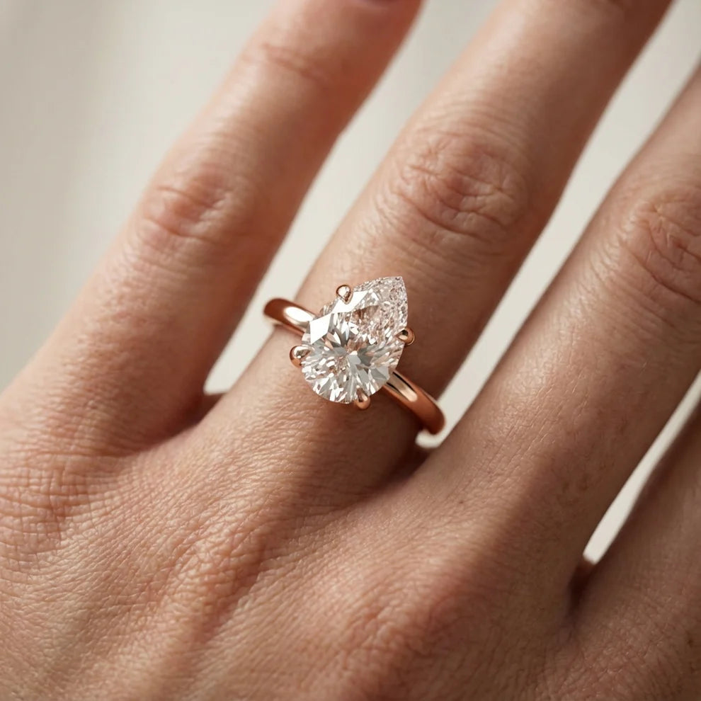 Pear Diamond Engagement & Wedding Ring