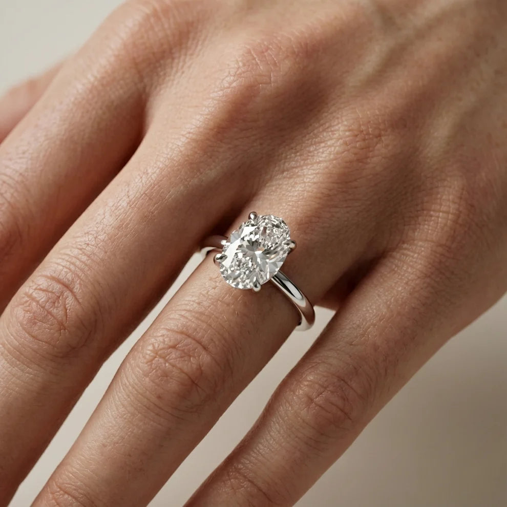Oval Diamond Engagement & Wedding Ring