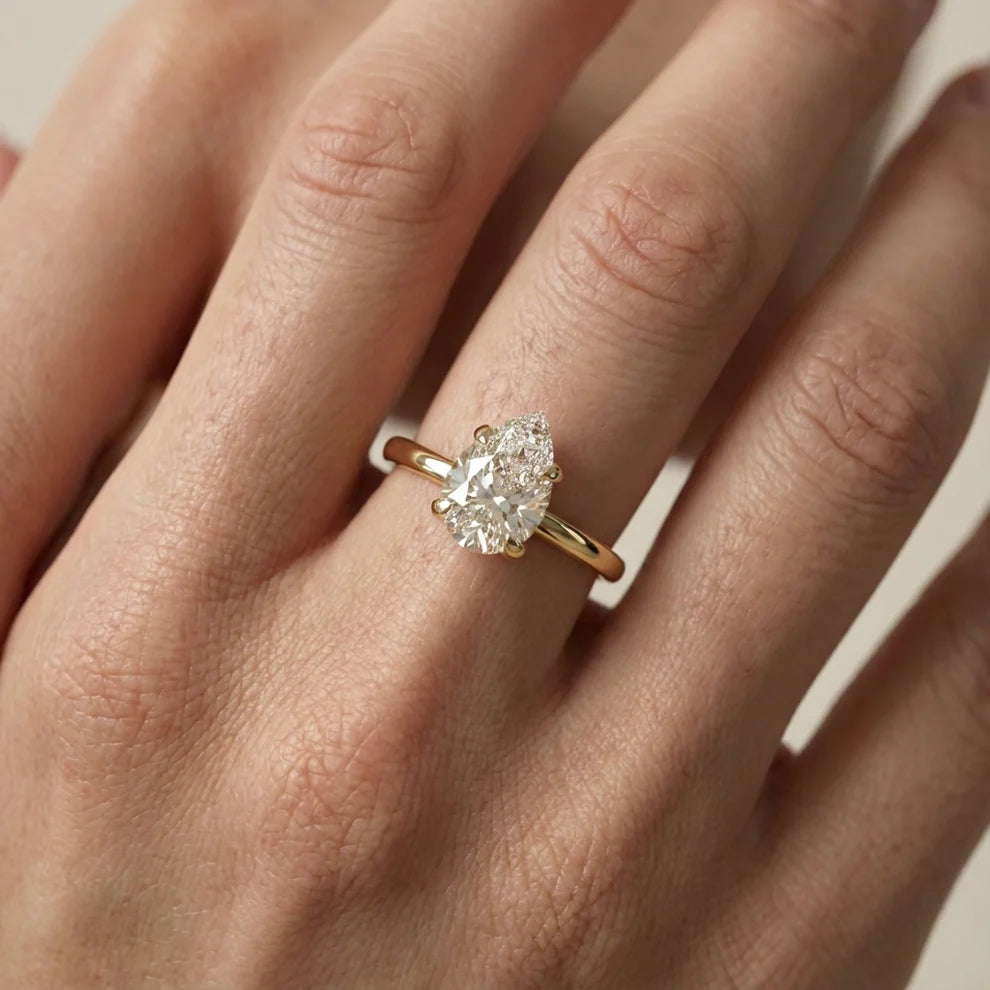 Pear Diamond Engagement & Wedding Ring
