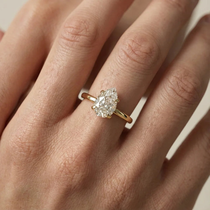 Pear Diamond Engagement & Wedding Ring