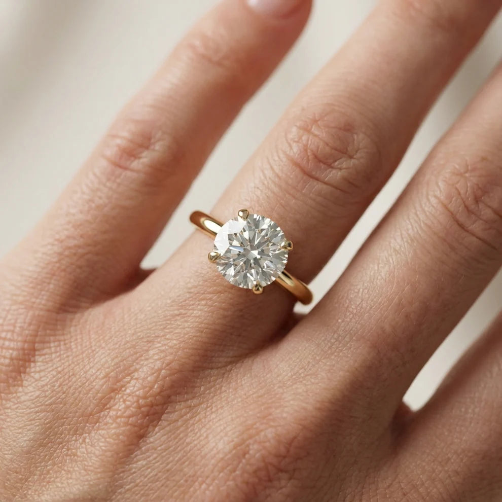Round Diamond Engagement & Wedding Ring