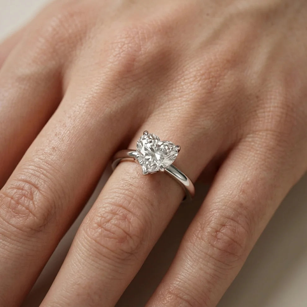 Heart Diamond Engagement & Weddind Ring