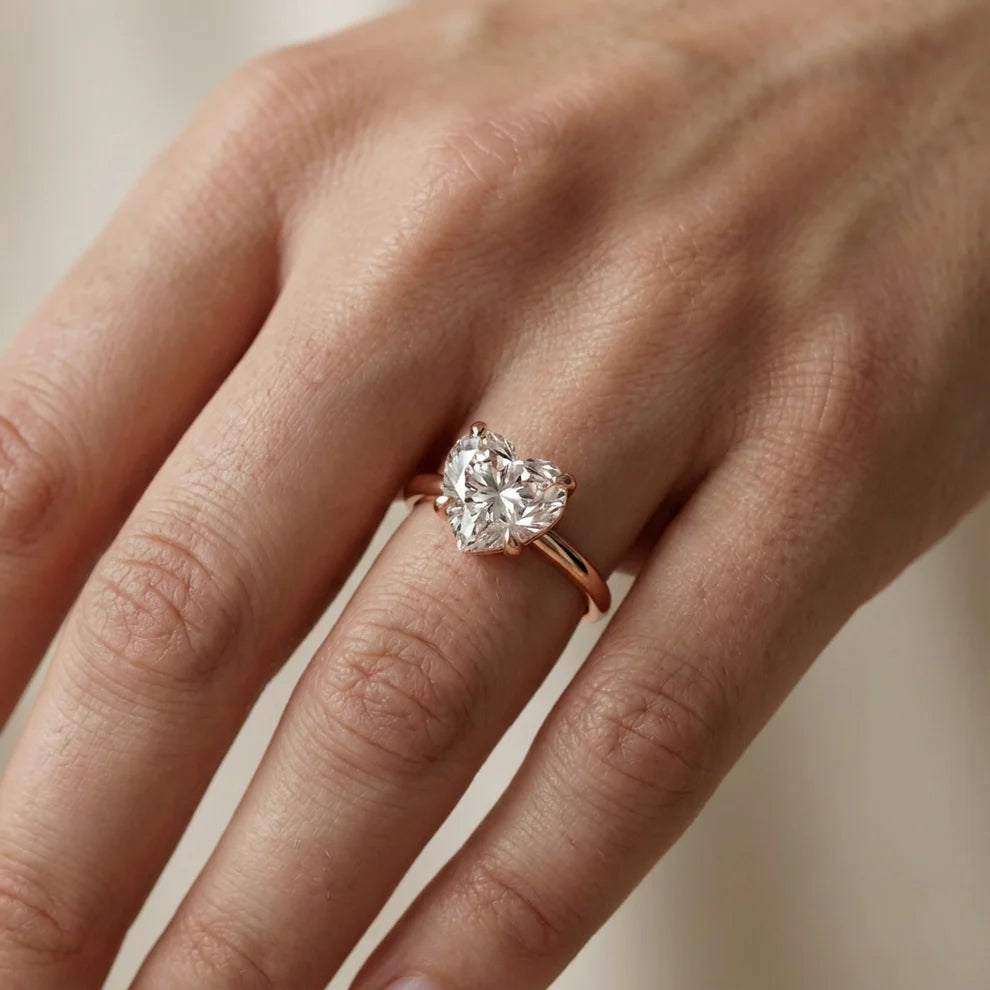 Heart Diamond Engagement & Weddind Ring