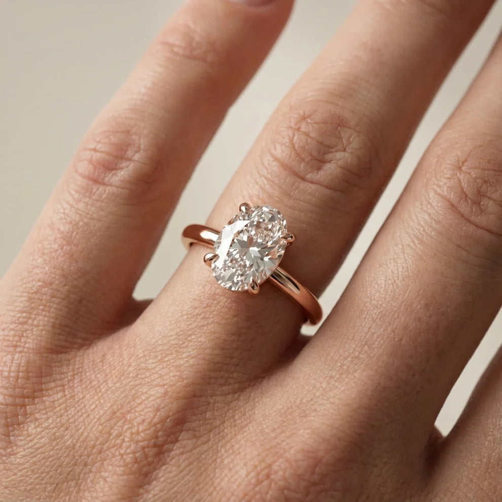 Oval Diamond Engagement & Wedding Ring