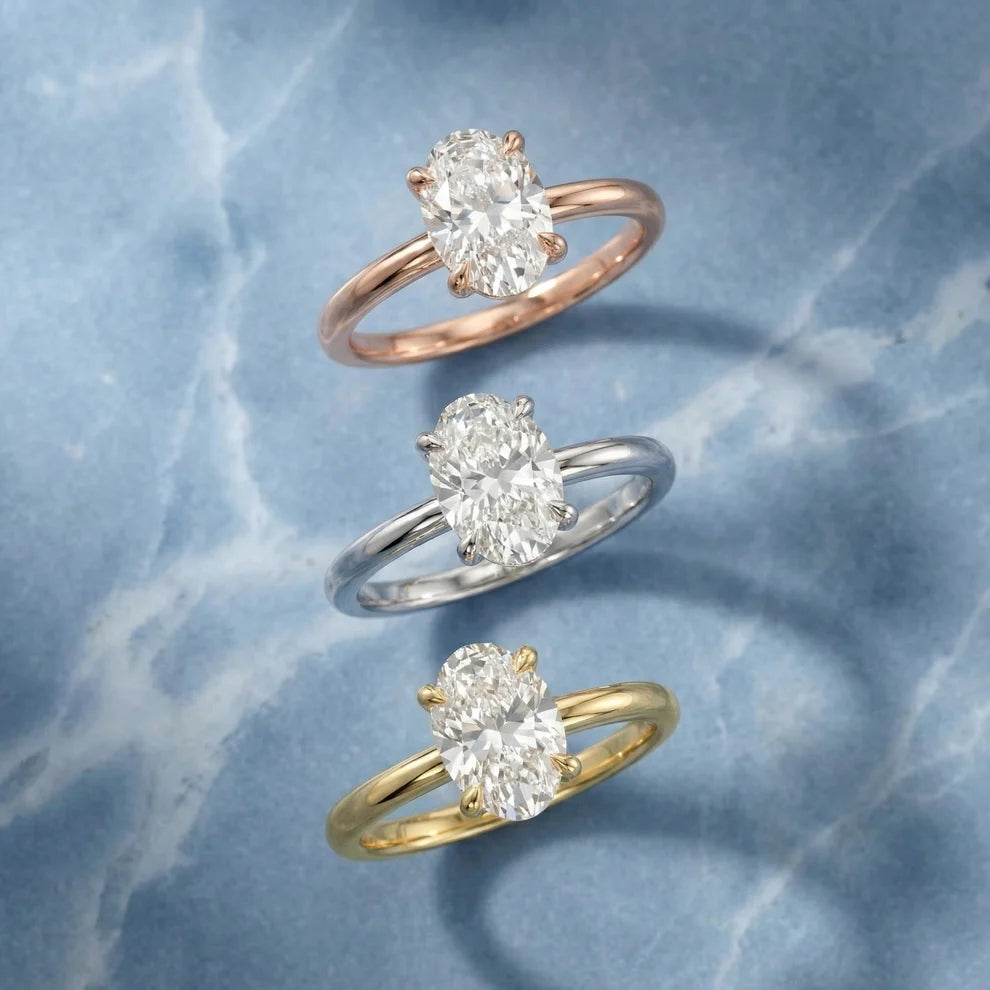 Oval Diamond Engagement & Wedding Ring