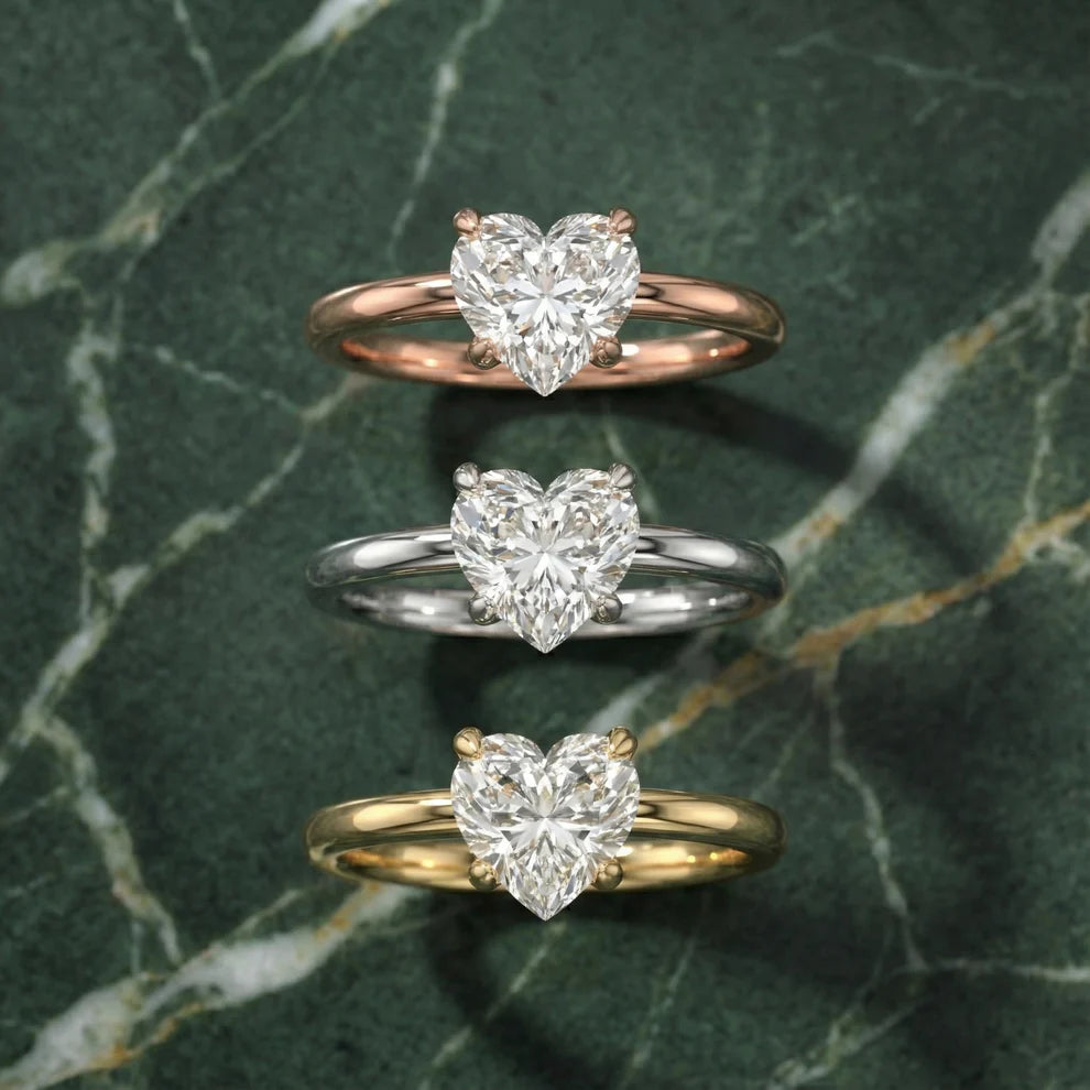 Heart Diamond Engagement & Weddind Ring