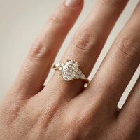 Amelia Three Stone Oval Diamond Engagement & Wedding Ring