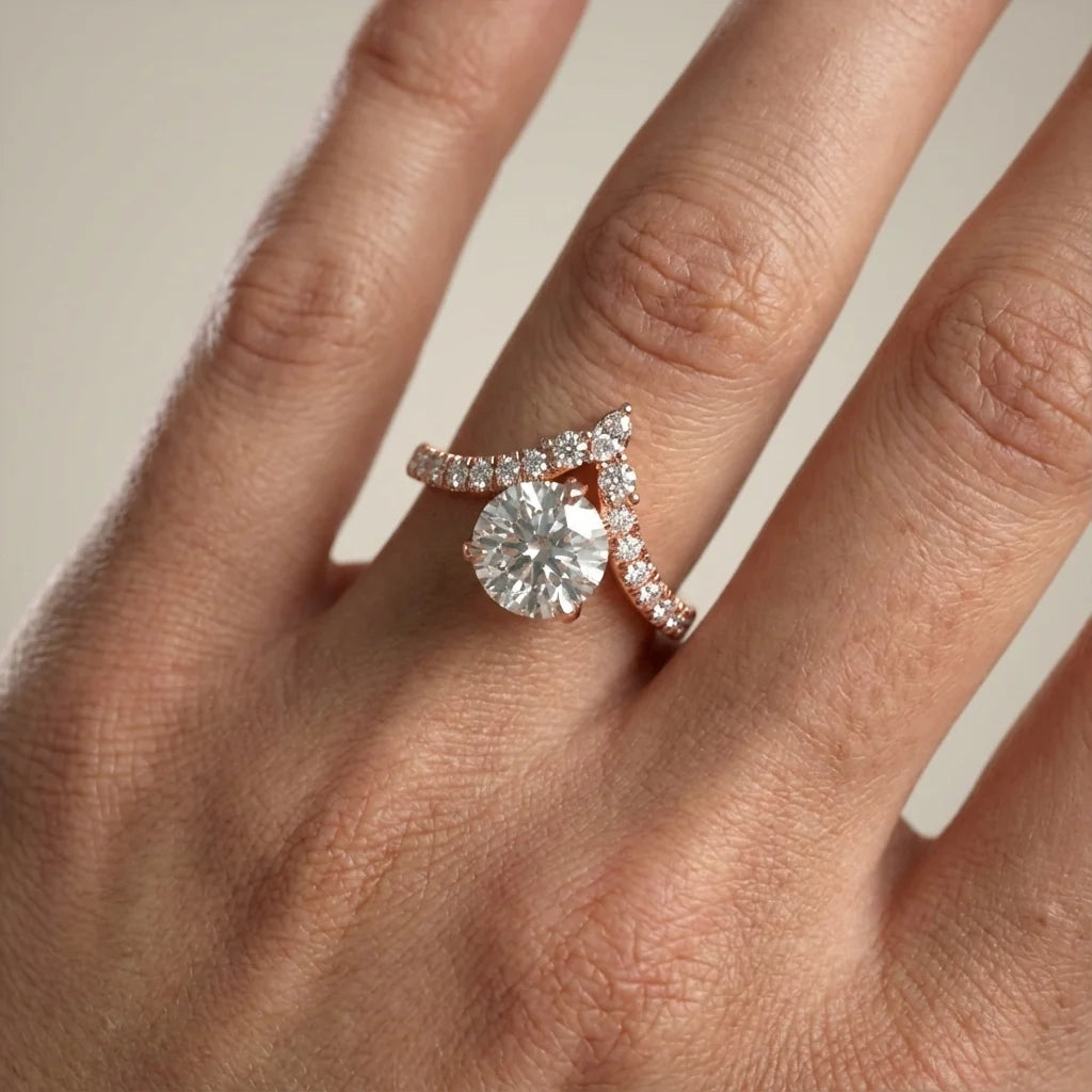 Isabella Legacy Side Stone Round Diamond Engagement & Wedding Ring