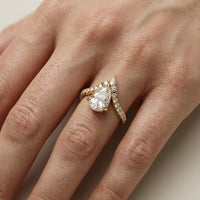 Isabella Legacy Side Stone Pear Diamond Engagement & Wedding Ring
