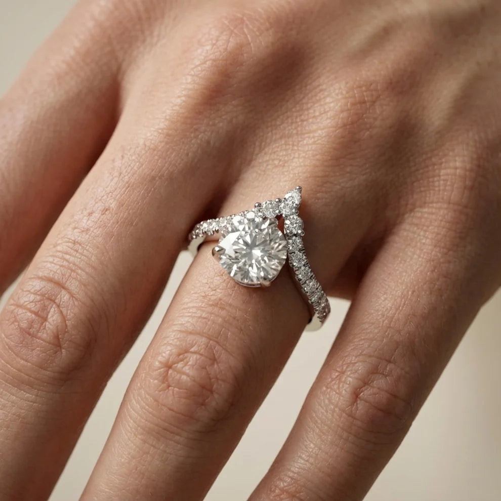 Isabella Legacy Side Stone Round Diamond Engagement & Wedding Ring