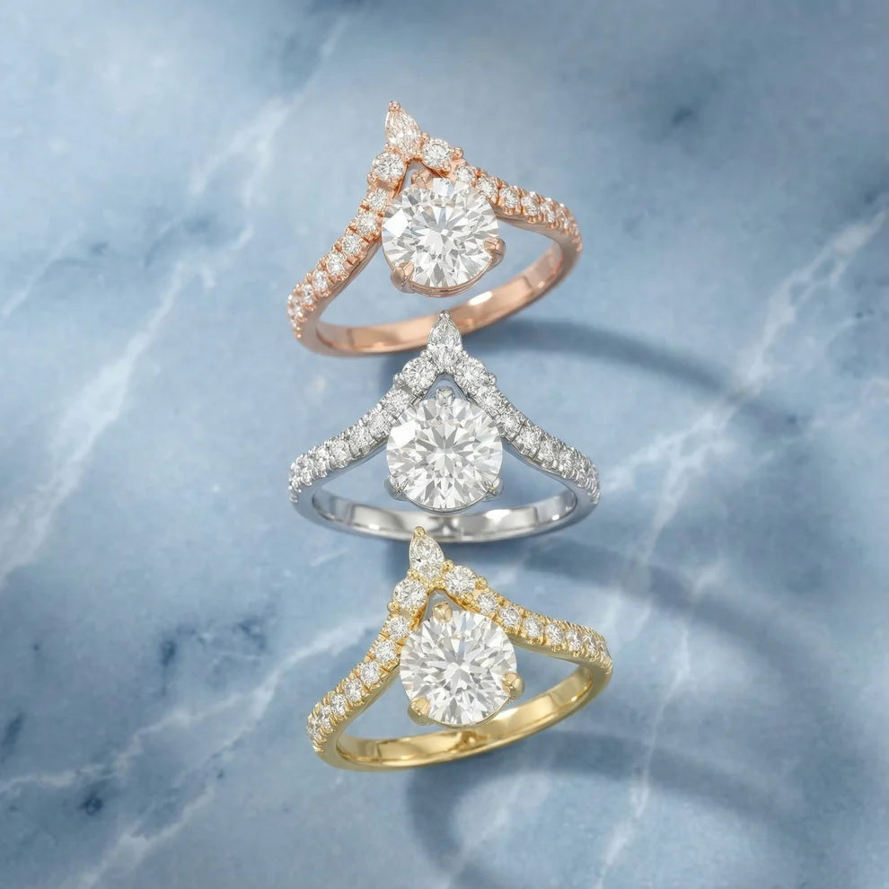 Isabella Legacy Side Stone Round Diamond Engagement & Wedding Ring