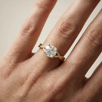 Veronica Twist Side Stone Round Diamond Engagement & Wedding Ring