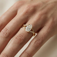 Veronica Twist Side Stone Pear Diamond Engagement & Wedding Ring