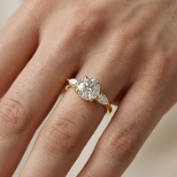 Grace Three Stone Round Diamond Engagement & Wedding Ring
