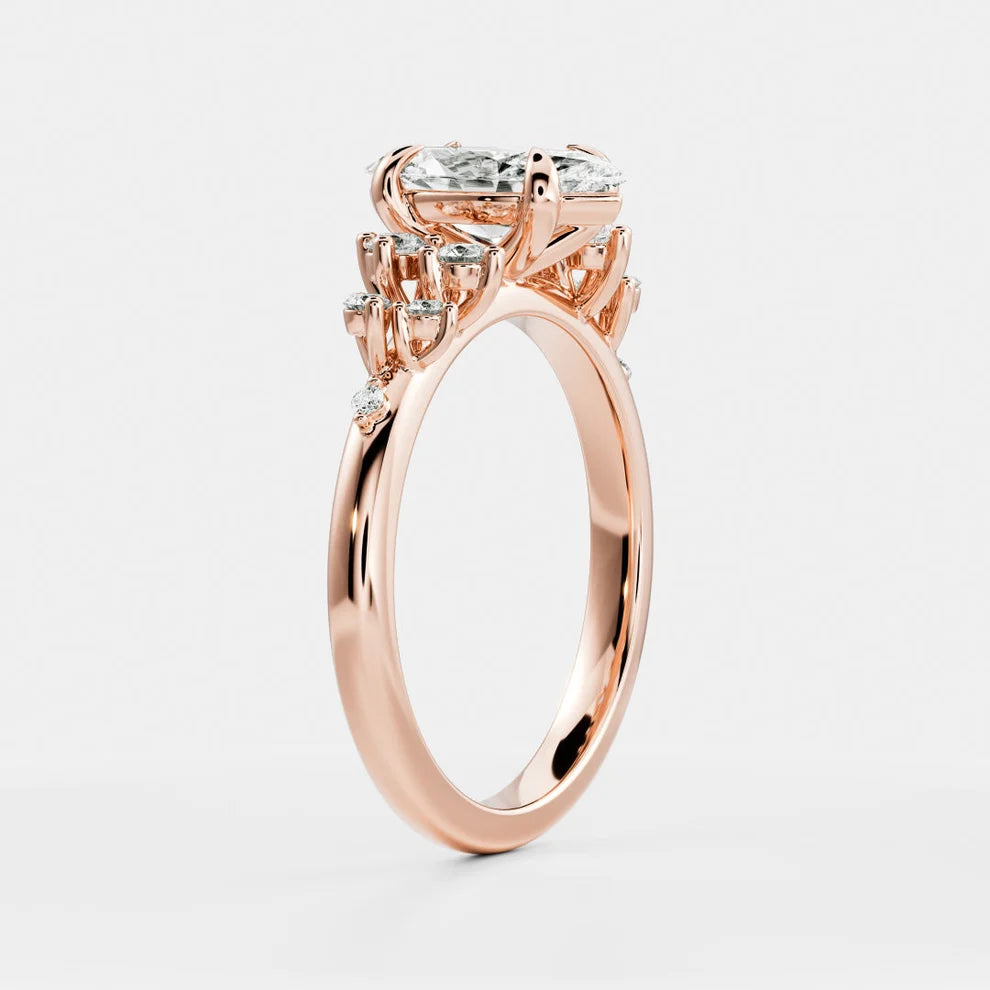 Evelina Bloom Marquise Diamond Engagement & Wedding Ring