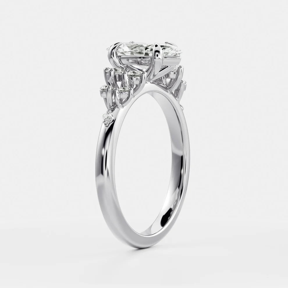 Evelina Bloom Marquise Diamond Engagement & Wedding Ring