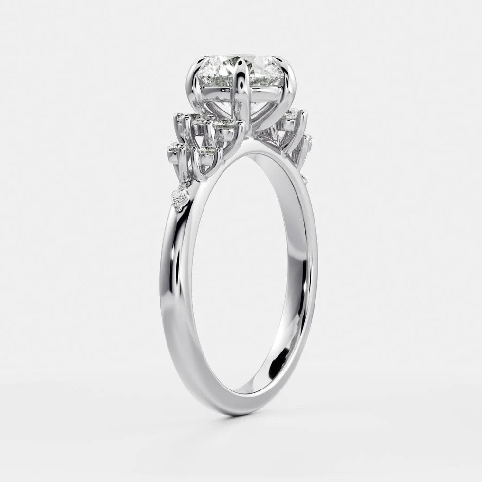 Evelina Bloom Round Diamond Engagement & Wedding Ring