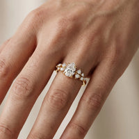 Evelina Bloom Pear Diamond Engagement & Wedding Ring