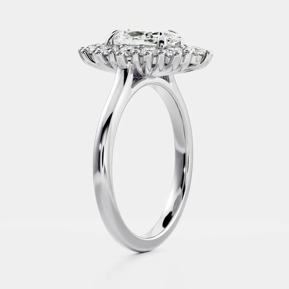 Halo Glow Marquise Diamond Engagement & Wedding Ring