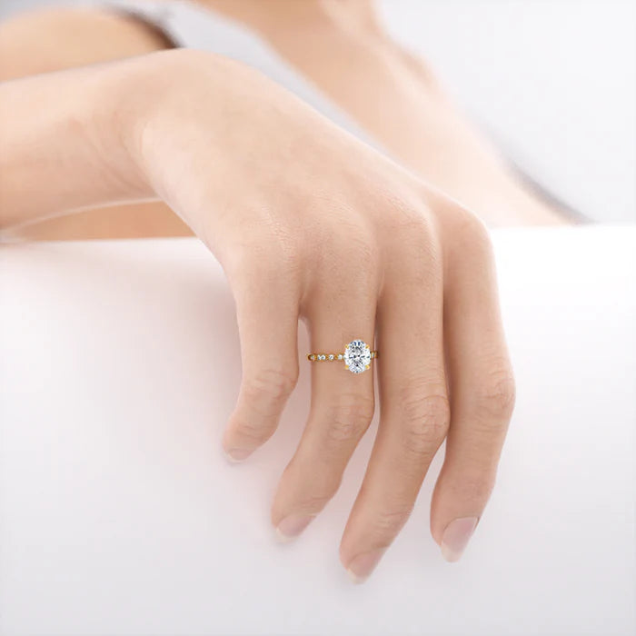 Oval Solitaire Diamond Engagement Ring