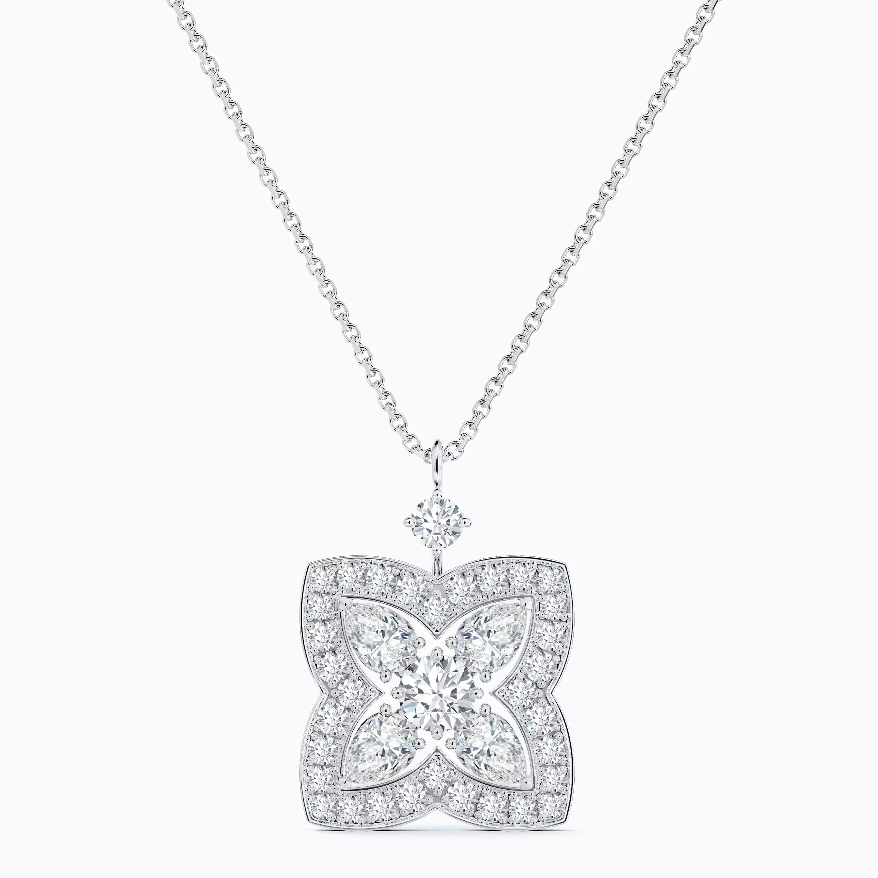Celestial Clover Diamond Pendant Necklace