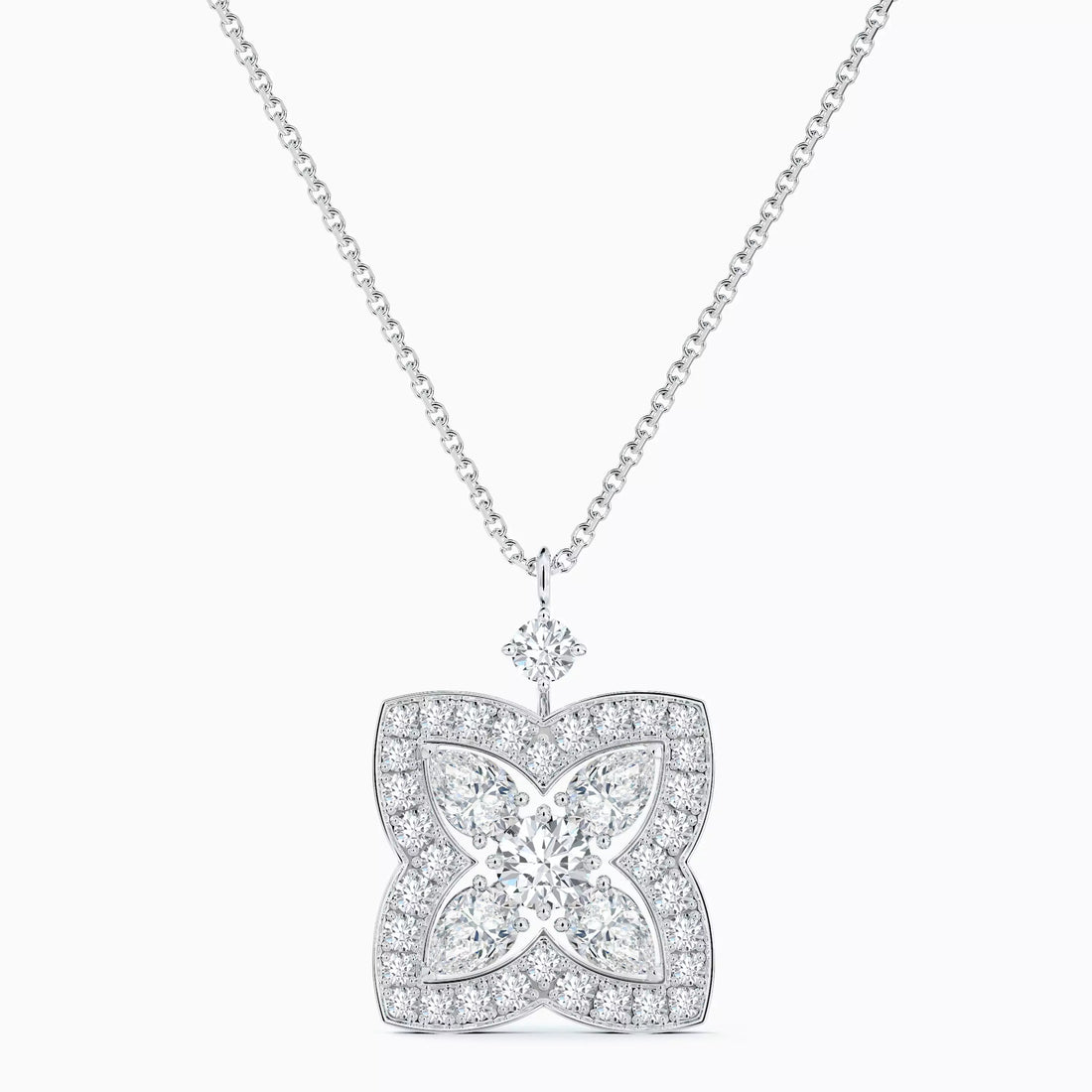 Celestial Clover Diamond Pendant Necklace