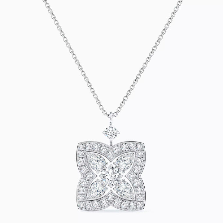 Celestial Clover Diamond Pendant Necklace